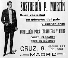 Newspaper Advertising About Men's Fashion, Madrid, Spain, Around 1912	