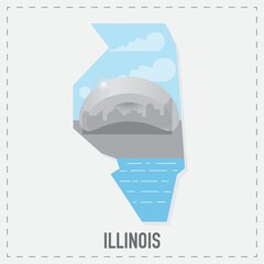 Poster - illinois map sticker