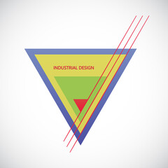 Fototapete - Vector triangles logo design element. Business abstract icon. As sign, symbol, logo, web, label, emblem