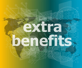 extra benefits slogan poster concept. Financial support message design