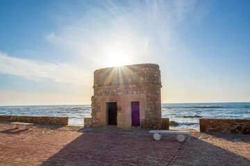 Wall Mural - Torre de la Mata is an old watchtower at the coast originally built  in 14th century.