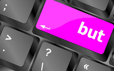 Poster - but button on computer pc keyboard key