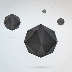 Poster - Minimal abstract 3D low polygon black spheres design background image 
Eps 10 stock vector illustration 