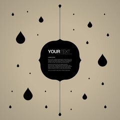 Poster - Abstract text box design with minimal black raindrops 
Eps 10 stock vector illustration