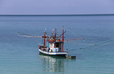 Sticker - Bateau de pêche à Ko Pha Ngan, Thaïlande