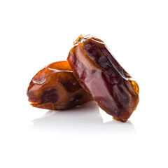 Dried dates isolated on white