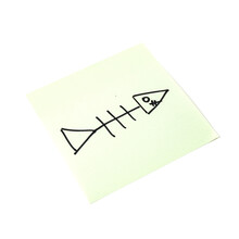 Isolated Sticker With The Image Of The Fish Skeleton Symbol On A White Background