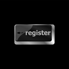 Poster - Closeup of register key in a modern keyboard