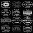 © josepperianes - New York City Skyline. Premium Quality Stamp Frames. Grunge Design. Icon Art Vector. Old Style Frames.