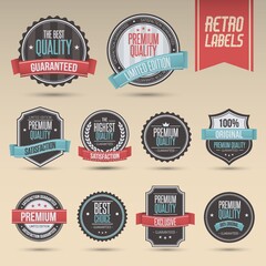 Sticker - set of retro labels