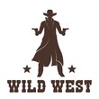 © Agor2012 - Western Cowboy in a long coat with guns stencil