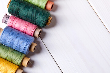 Poster - bobbins with thread and needles