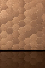 Golden hexagonal wall tiles