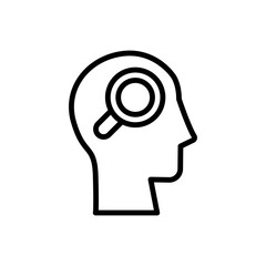 Aufkleber - head magnifier icon. Simple line, outline vector elements of brain process icons for ui and ux, website or mobile application