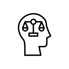 Aufkleber - head Libra icon. Simple line, outline vector elements of brain process icons for ui and ux, website or mobile application