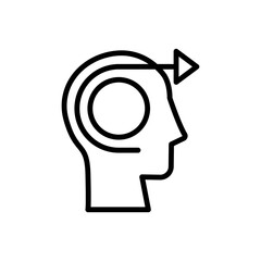 Aufkleber - head arrow icon. simple line, outline vector elements of brain process icons for ui and ux, website 
