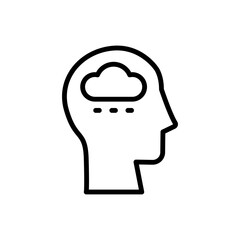 Aufkleber - head cloud icon. Simple line, outline vector elements of brain process icons for ui and ux, website or mobile application