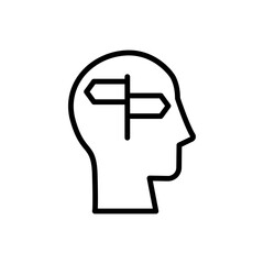 Aufkleber - head signboard icon. simple line, outline vector elements of brain process icons for ui and ux, webs