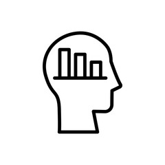 Poster - head chart icon. Simple line, outline vector elements of brain process icons for ui and ux, website or mobile application