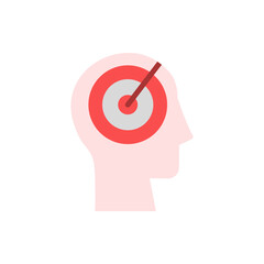 Aufkleber - head goal icon. Simple color vector elements of brain process icons for ui and ux, website or mobile application