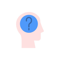 Aufkleber - head question icon. Simple color vector elements of brain process icons for ui and ux, website or mobile application