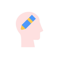 Aufkleber - head pencil icon. Simple color vector elements of brain process icons for ui and ux, website or mobile application