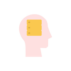 Aufkleber - head data icon. Simple color vector elements of brain process icons for ui and ux, website or mobile application