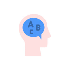 Aufkleber - head chat letter icon. Simple color vector elements of brain process icons for ui and ux, website or mobile application
