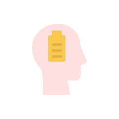 Poster - head battery icon. Simple color vector elements of brain process icons for ui and ux, website or mobile application