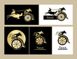 Thunder chariot concept logo design. Vector illustration.