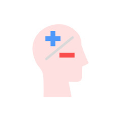 Poster - head plus minus icon. Simple color vector elements of brain process icons for ui and ux, website or mobile application