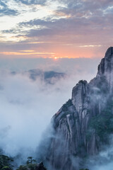 Wall Mural - mount sanqing in sunset