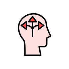 Aufkleber - head arrow icon. simple color with outline vector elements of brain process icons for ui and ux, web