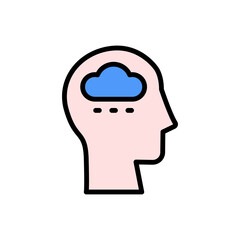 Aufkleber - head cloud icon. simple color with outline vector elements of brain process icons for ui and ux, web