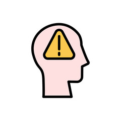 Aufkleber - head sign danger icon. simple color with outline vector elements of brain process icons for ui and u