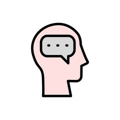 Aufkleber - head chat icon. simple color with outline vector elements of brain process icons for ui and ux, webs