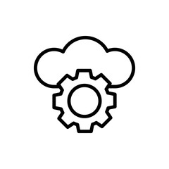 Aufkleber - Cloud, gear icon. Simple line, outline vector elements of internet storage icons for ui and ux, website or mobile application