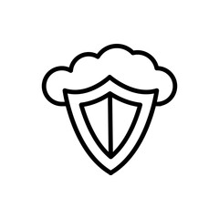 Aufkleber - Cloud, shield icon. Simple line, outline vector elements of internet storage icons for ui and ux, website or mobile application