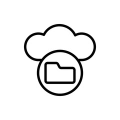 Poster - Cloud, folder icon. Simple line, outline vector elements of internet storage icons for ui and ux, website or mobile application