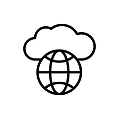 Aufkleber - Cloud, globe icon. Simple line, outline vector elements of internet storage icons for ui and ux, website or mobile application