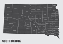 The South Dakota State County Map With Labels