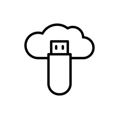 Poster - Cloud, flashcard icon. Simple line, outline vector elements of internet storage icons for ui and ux, website or mobile application