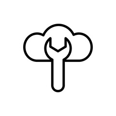 Aufkleber - Cloud, wrench icon. Simple line, outline vector elements of internet storage icons for ui and ux, website or mobile application