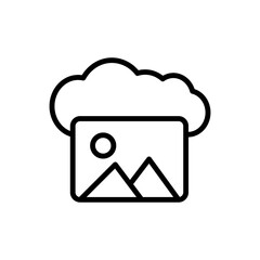Poster - Cloud, picture icon. Simple line, outline vector elements of internet storage icons for ui and ux, website or mobile application