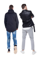 Canvas Print - Back view of couple in winter jacket.