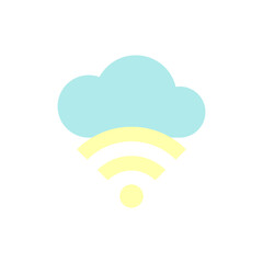 Aufkleber - Cloud, wi-fi icon. Simple color vector elements of internet storage icons for ui and ux, website or mobile application
