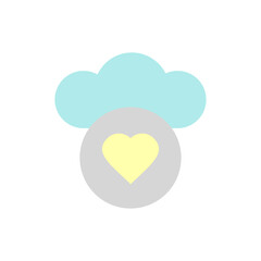 Aufkleber - cloud, heart icon. simple color vector elements of internet storage icons for ui and ux, website or 