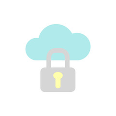 Poster - Cloud, lock icon. Simple color vector elements of internet storage icons for ui and ux, website or mobile application