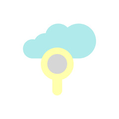 Aufkleber - Cloud, magnifier icon. Simple color vector elements of internet storage icons for ui and ux, website or mobile application