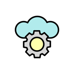 Aufkleber - Cloud, gear icon. Simple color with outline vector elements of internet storage icons for ui and ux, website or mobile application
